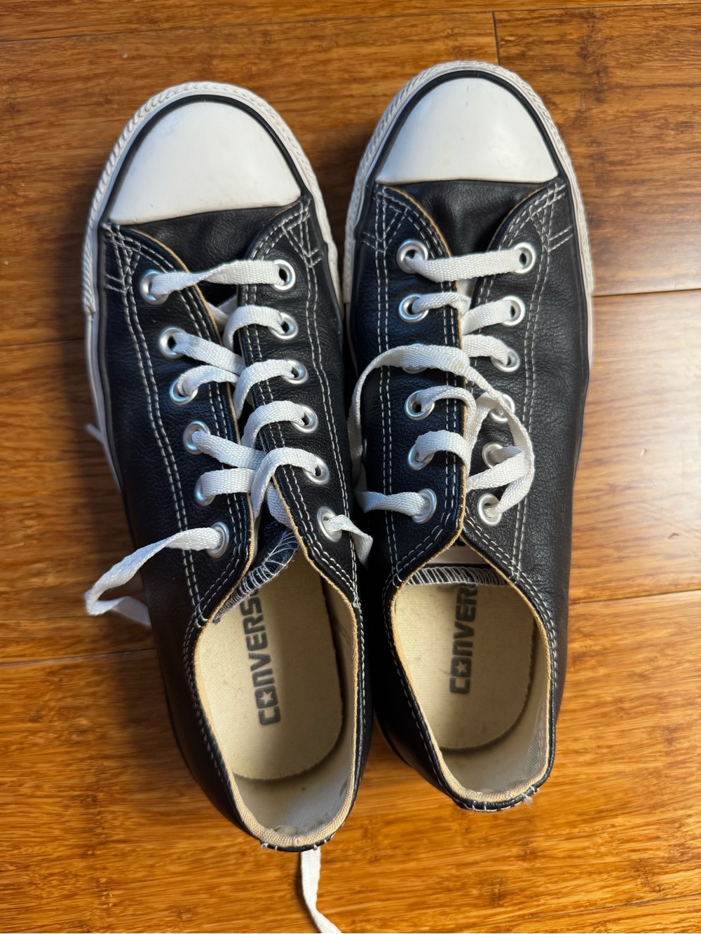 Converse Black Low Top Sneakers with White Accents